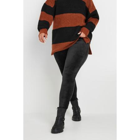 Yours Legging Van Velour In Zwart Size 58-60