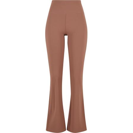 Urban Classics Urban Classics Leggings Ladies Flared Leggings Rib lichtbruin