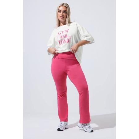 Limited Collection Plus Size Hot Pink Fold Over Kick Flare Leggings Size 58-60