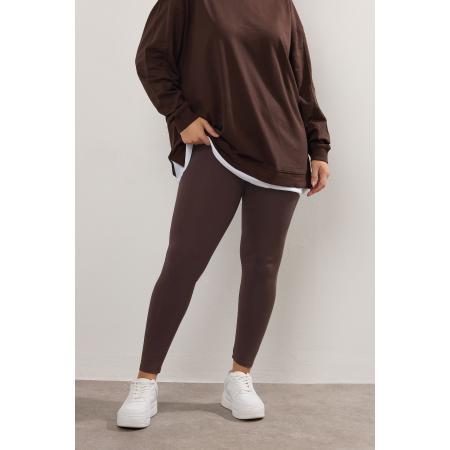 Yours Legging Van Katoenmix In Chocoladebruin Size 58-60