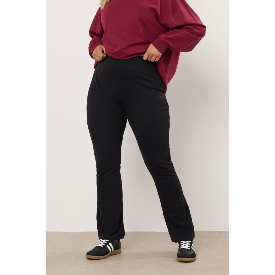 Yours Curve Zwarte Uitlopende Legging Size 58-60 Zwart