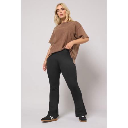 Yours Curve Zwarte Uitlopende Legging Size 58-60