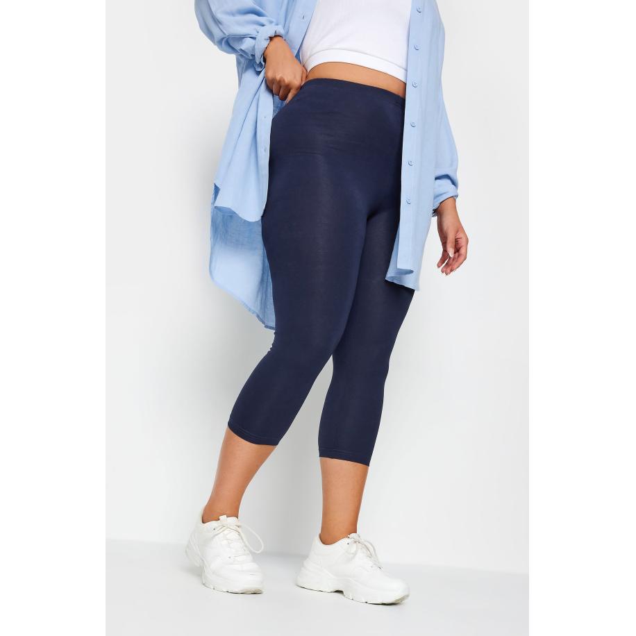 Yours For Good Driekwart Katoenen Legging In Donkerblauwsize 46 Blauw