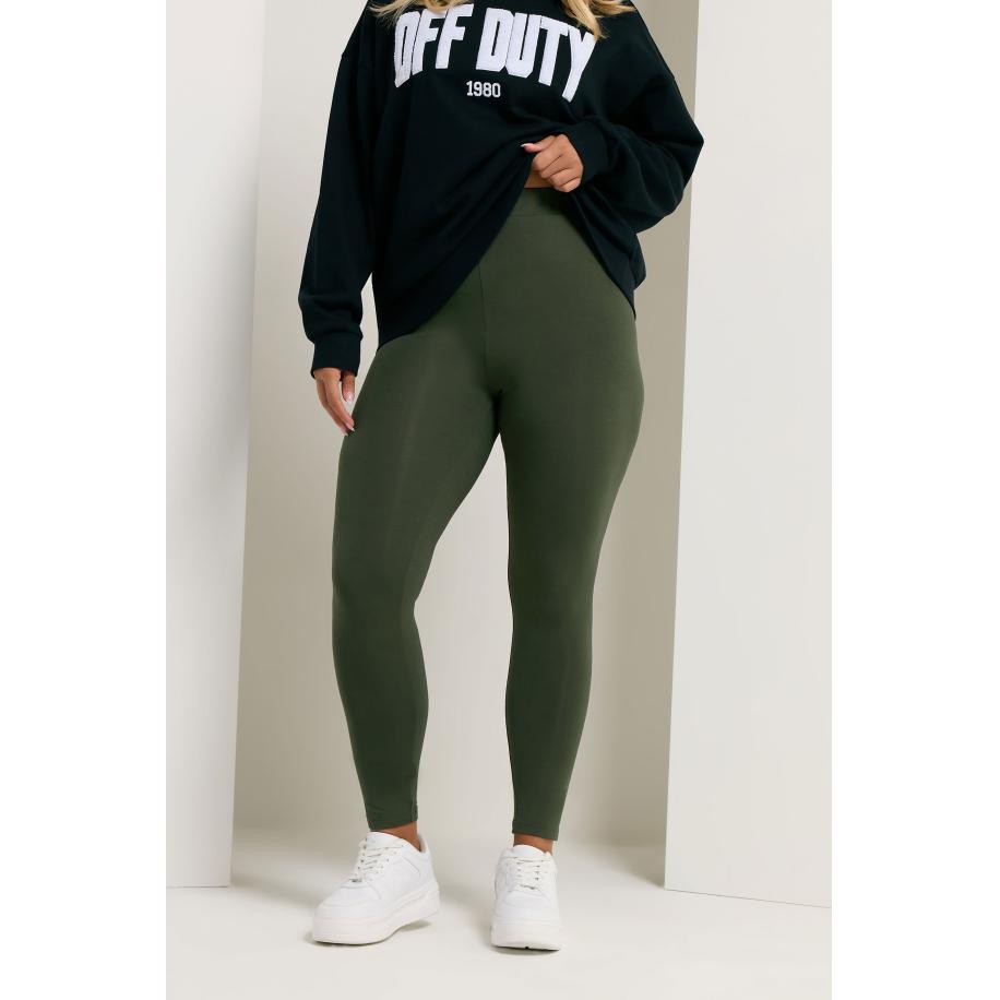 Yours Curve Donkergroene Hoge Taille Legging Size 58-60 Groen