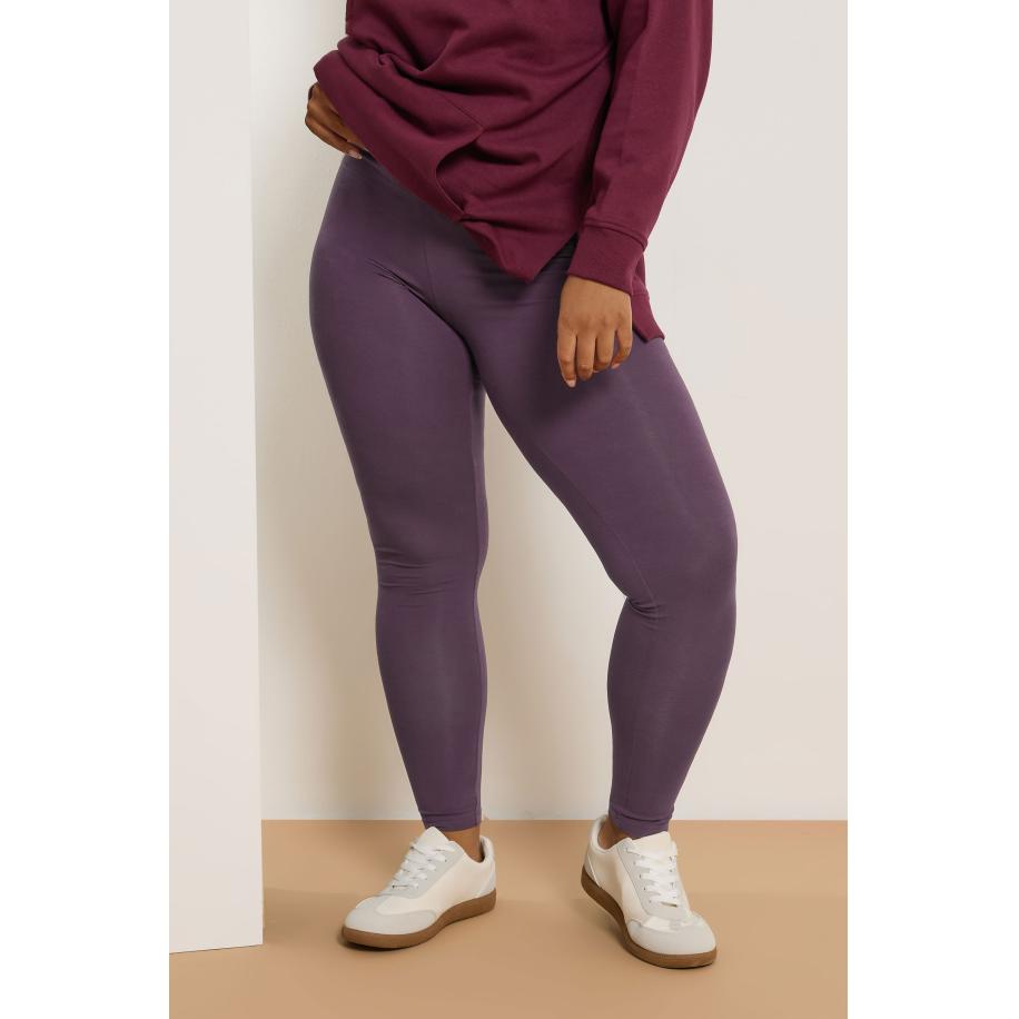 Yours Curve Paarse High Waisted Leggings Size 58-60 Paars