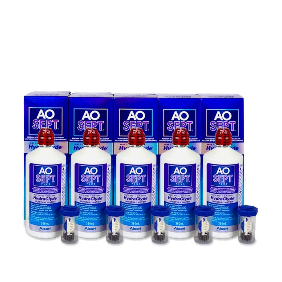 AOSept Plus HydraGlyde Voordeelpakket (5x360ml) - Lenzenvloeistof > 0
