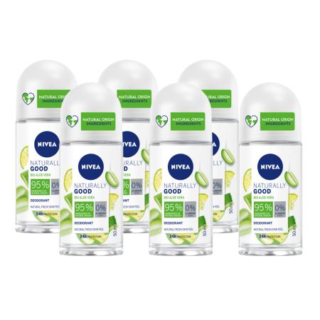 Nivea Naturally Good Bio Aloë Vera Deodorant Roll-On Voordeelverpakking