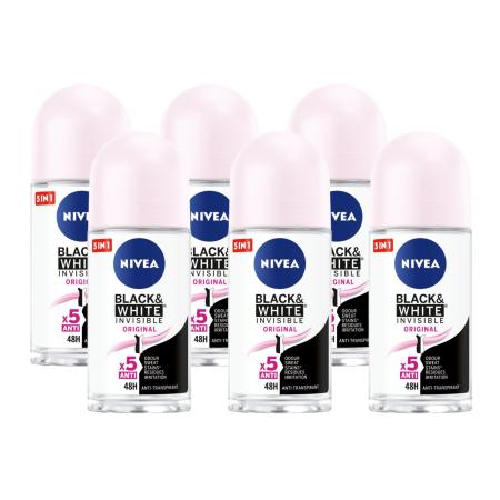 Nivea Black & White Invisible Original Roll-on Voordeelverpakking
