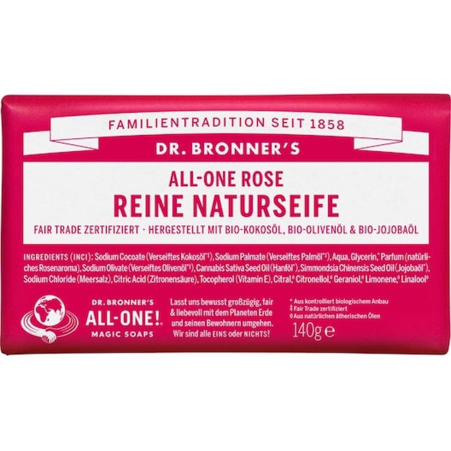 Dr. Bronner's Blokzeep All-One Rose Puur Natuurlijke Zeep Cosmetica Heren 140 g