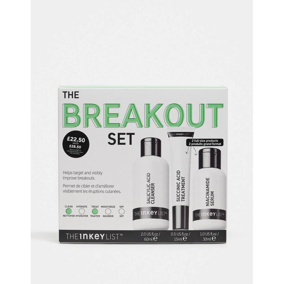 The Inkey List The Breakout Set Set met huidverzorging tegen puistjes 21% besparing-Geen kleur