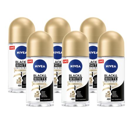 Nivea Black & White Silky Smooth Deodorant Roller Voordeelverpakking