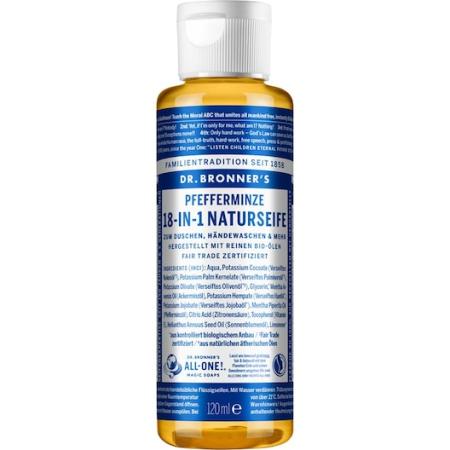 Dr. Bronner's Vloeibare zeep Peppermint 18-in-1 Natural Soap Cosmetica Dames 120 ml