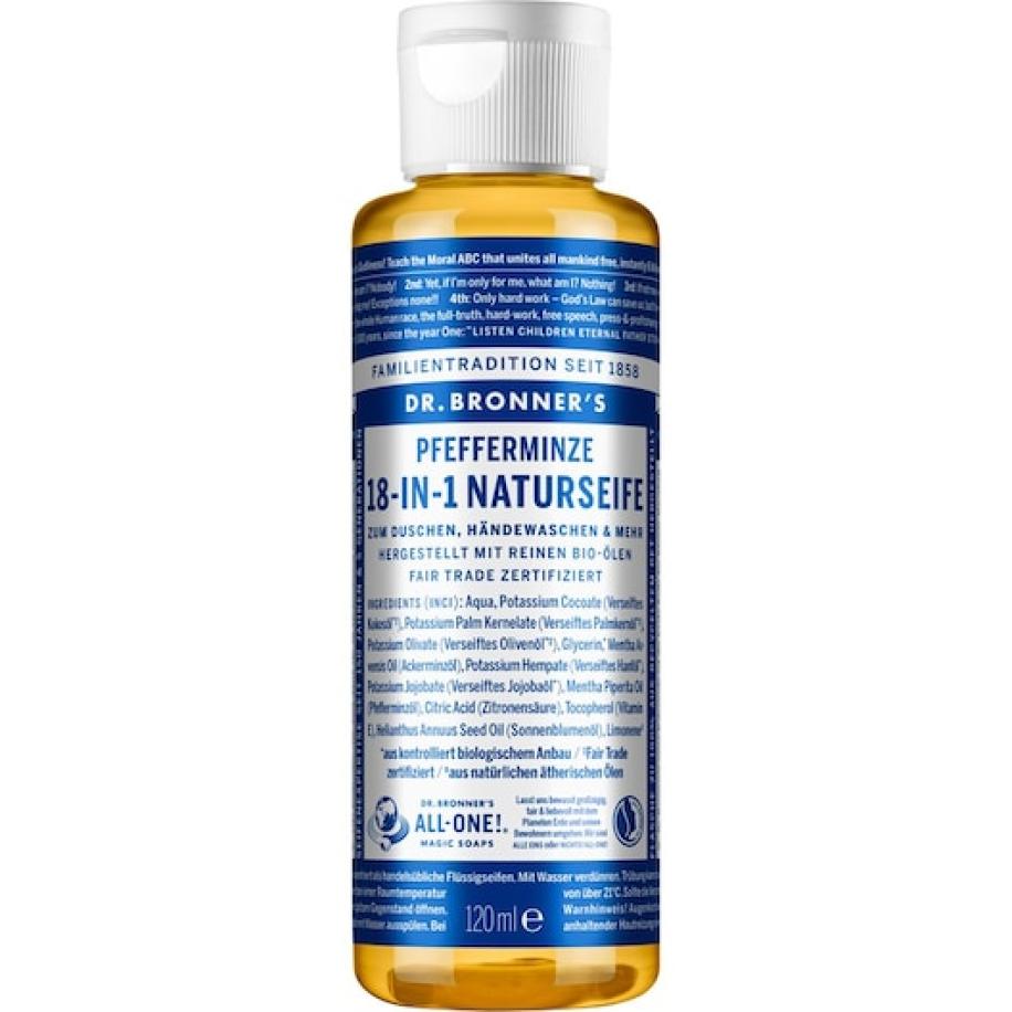 Dr. Bronner's Vloeibare zeep Peppermint 18-in-1 Natural Soap Cosmetica Dames 120 ml