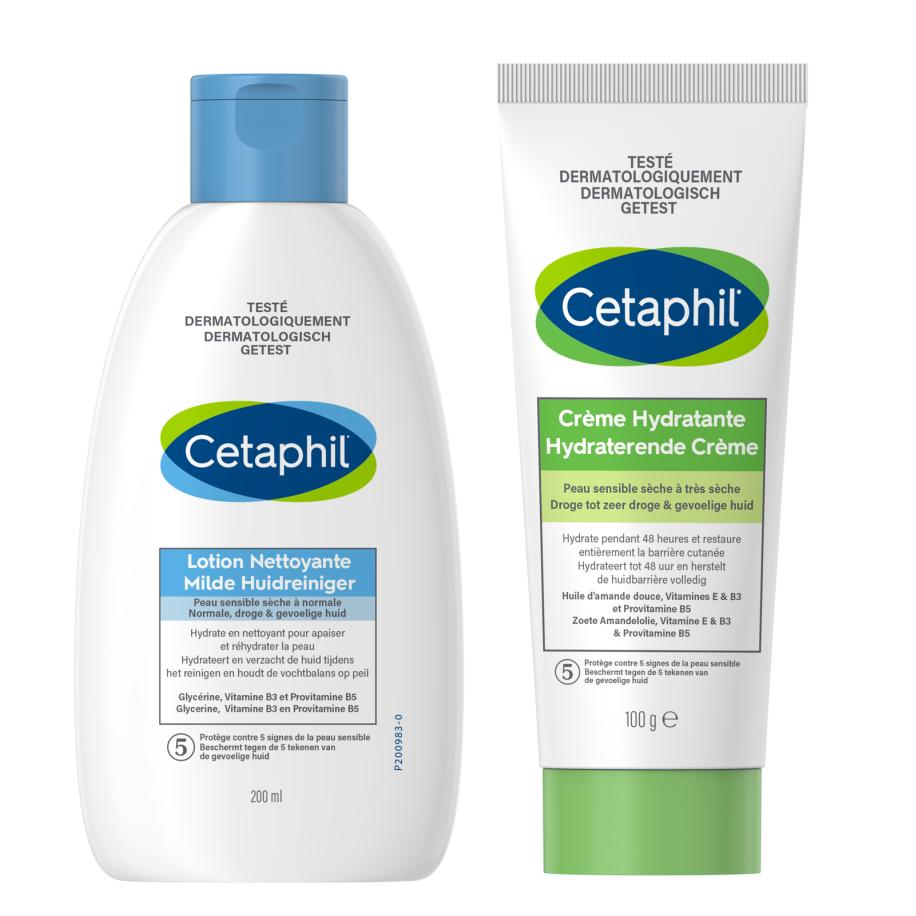 Cetaphil Milde Huidreiniger + Hydraterende Crème Combi
