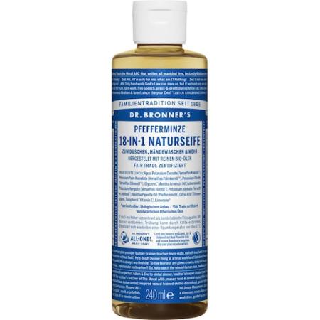 Dr. Bronner's Vloeibare zeep Peppermint 18-in-1 Natural Soap Cosmetica Dames 240 ml