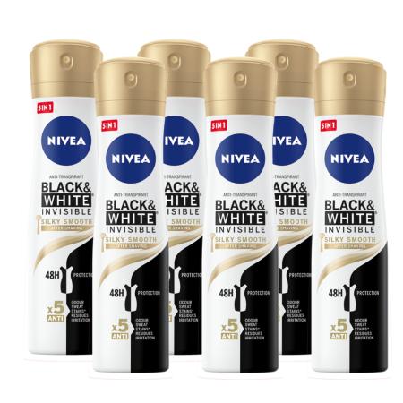 Nivea Black & White Silky Smooth Deodorant Spray Voordeelverpakking