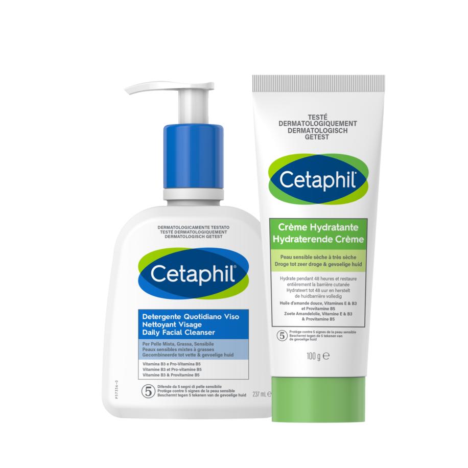 Cetaphil Daily Facial Cleanser + Hydraterende Crème Combi