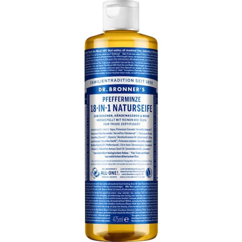 Dr. Bronner's Vloeibare zeep Peppermint 18-in-1 Natural Soap Cosmetica Dames 475 ml