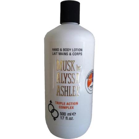 Alyssa Ashley Musk Hand & Body Lotion Triple Action Complex Bodylotion Unisex 500 ml