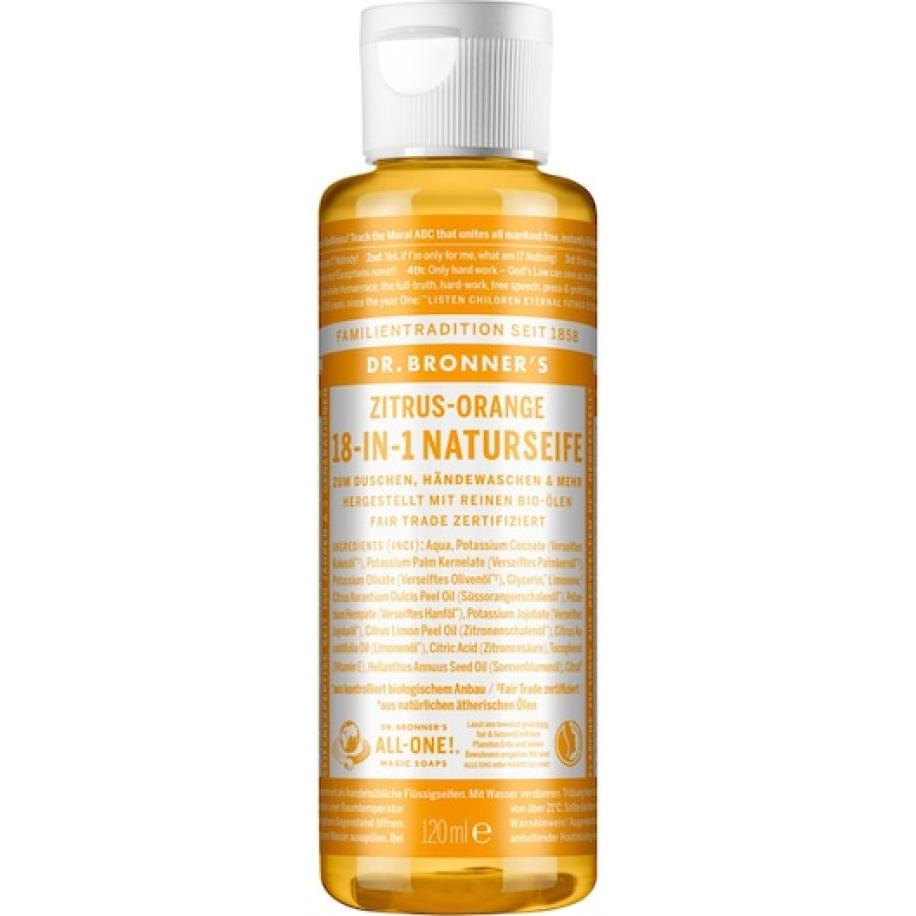 Dr. Bronner's Vloeibare zeep Citrus-Orange 18-in-1 Natural Soap Cosmetica Dames 120 ml