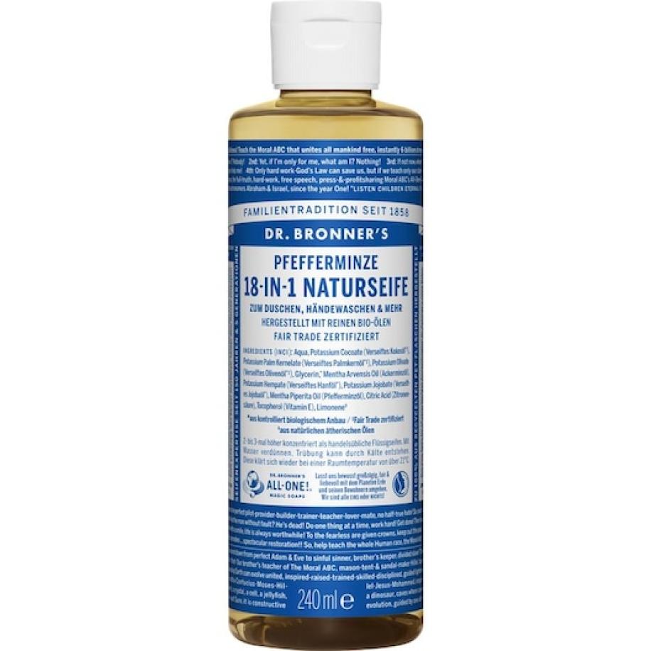 Dr. Bronner's Vloeibare zeep Peppermint 18-in-1 Natural Soap Cosmetica Dames 240 ml