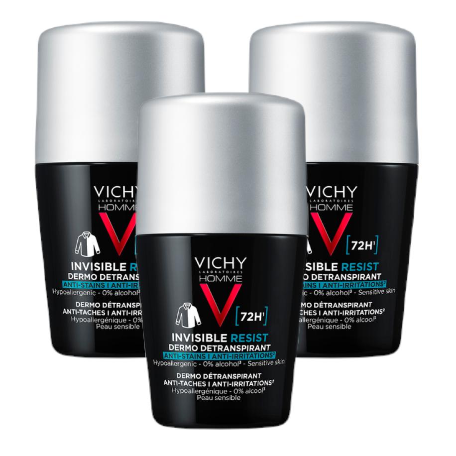 Vichy Homme 72H Invisible Resist Detranspirant 0% Alcohol Multiverpakking
