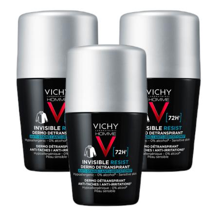 Vichy Homme 72H Invisible Resist Detranspirant 0% Alcohol Multiverpakking