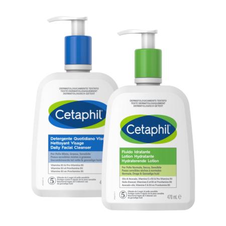 Cetaphil Daily Facial Cleanser + Moisturizing Lotion 470ML Combi