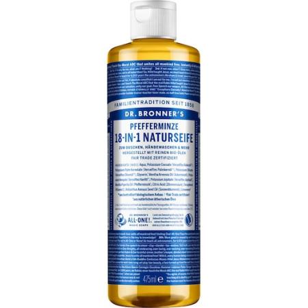 Dr. Bronner's Vloeibare zeep Peppermint 18-in-1 Natural Soap Cosmetica Dames 475 ml