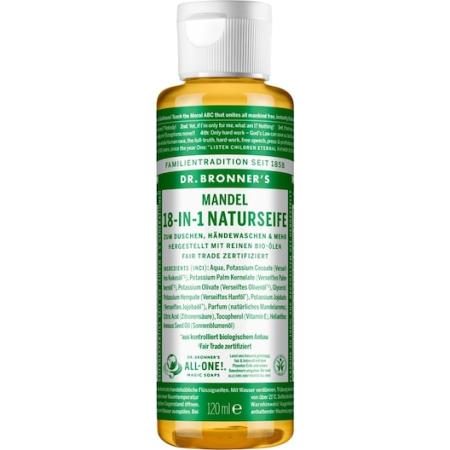 Dr. Bronner's Vloeibare zeep Almond 18-in-1 Nature Soap Cosmetica Dames 120 ml
