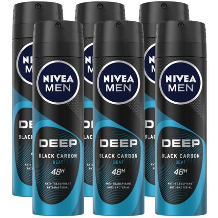 Nivea Men Deep Black Carbon Beat Anti-Transpirant Spray Voordeel