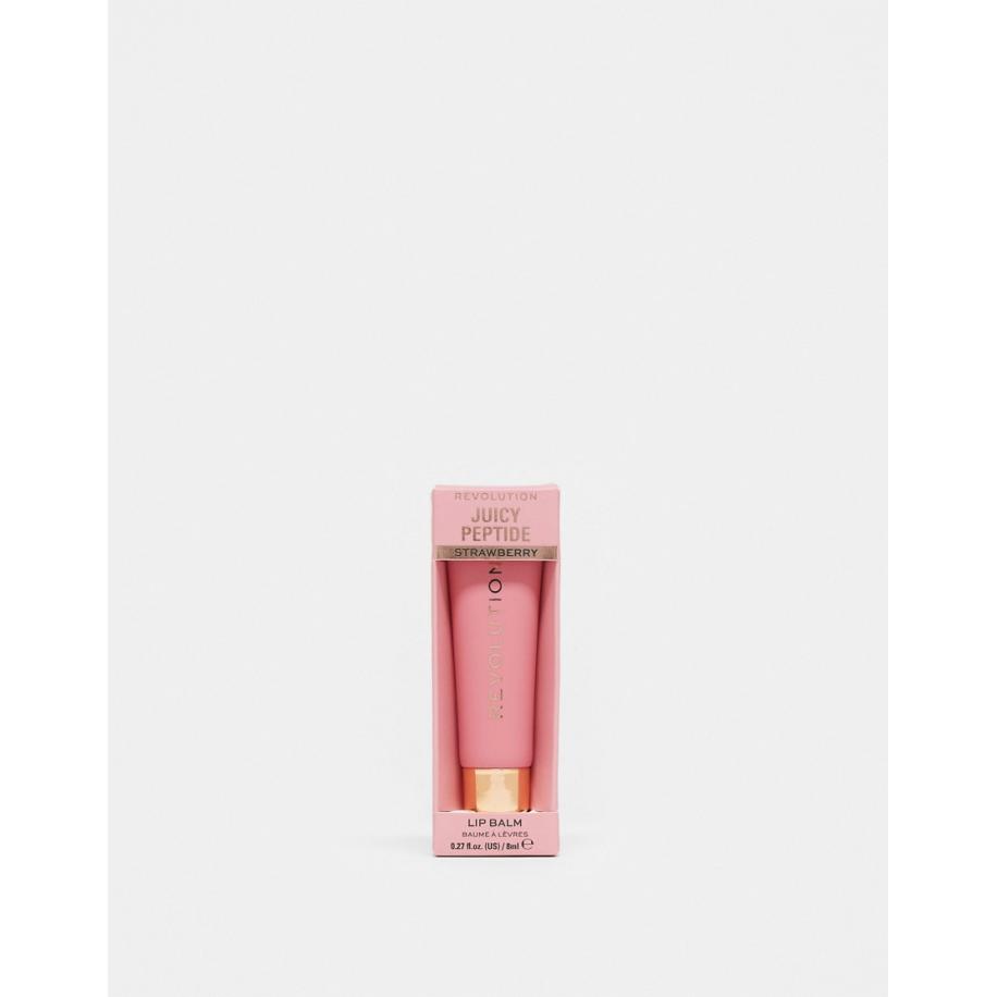 Revolution Juicy Lippenbalsem met peptiden in 'Pink Strawberry'-Roze