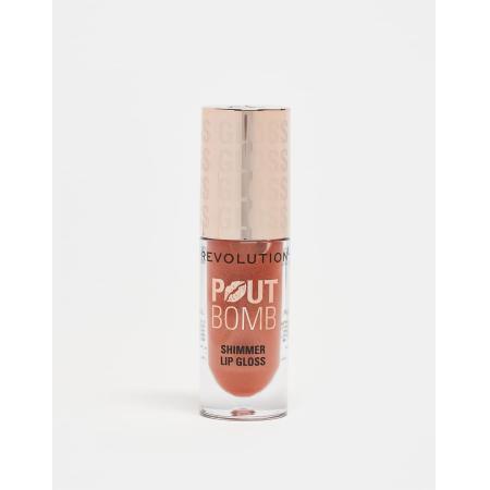Revolution Pout Bomb Glanzende lipgloss in 'Nude Glow'-Bruin