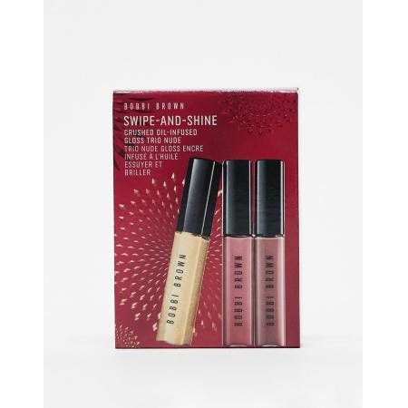 Bobbi Brown Swipe-and-Shine Crushed Oil-Infused Gloss Trio Lipgloss trio in Nude-Neutraal