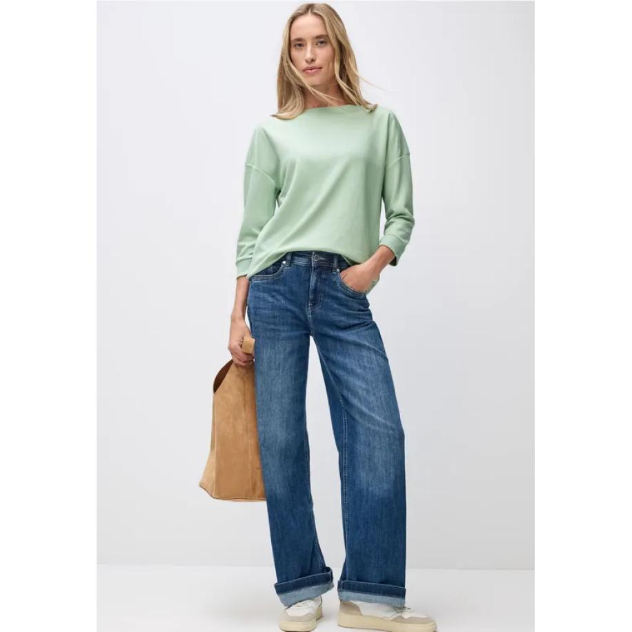 Street One Shirt met boothals Groen