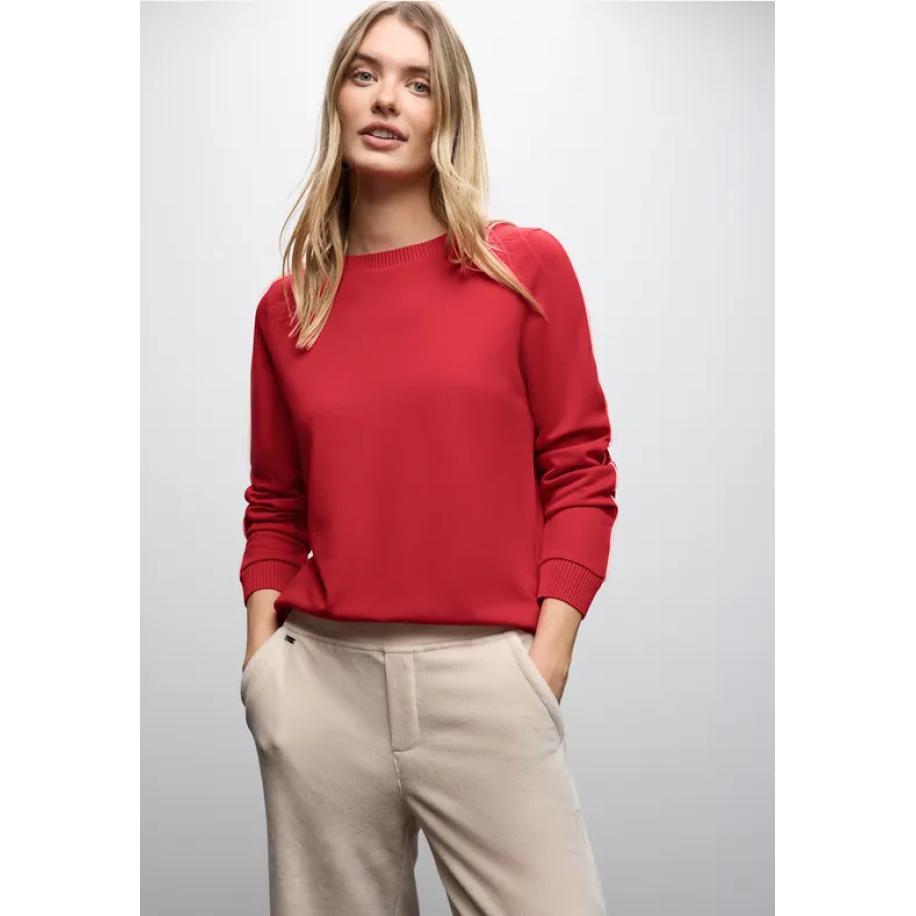 Street One Shirt met tape details Rood