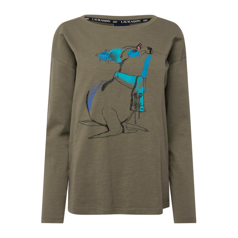 LAURASØN LAURASØN Shirt blauw / groen / kaki / donkergroen -