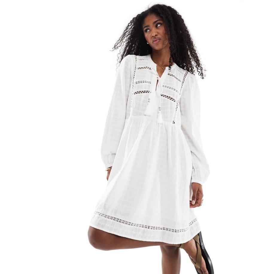 Accessorize Kaftan met lange mouwen in wit Wit