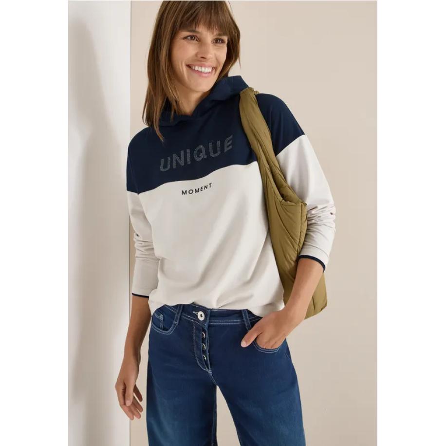 CECIL Kleurblok Hoodie Blauw