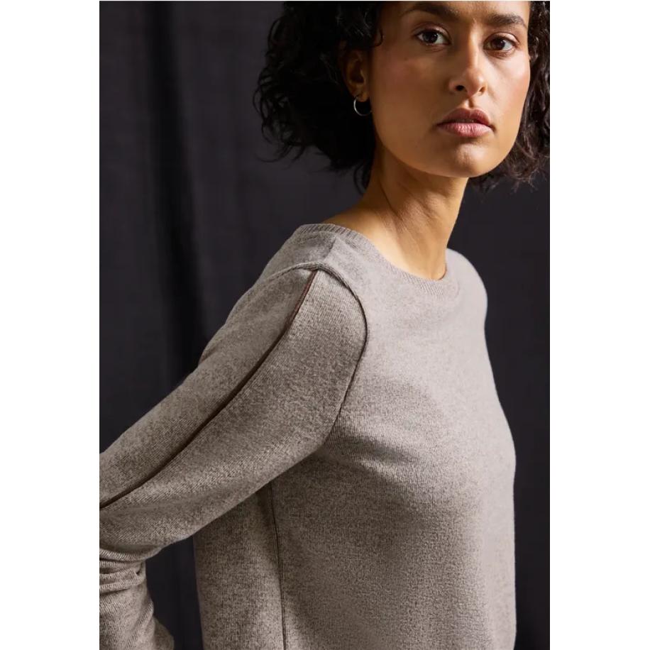 Street One Shirt met tape details Bruin