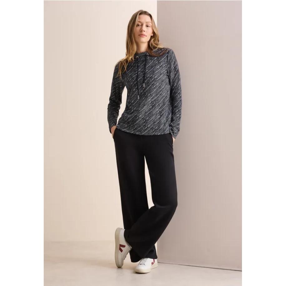 CECIL Shirt met diagonale structuur Blauw