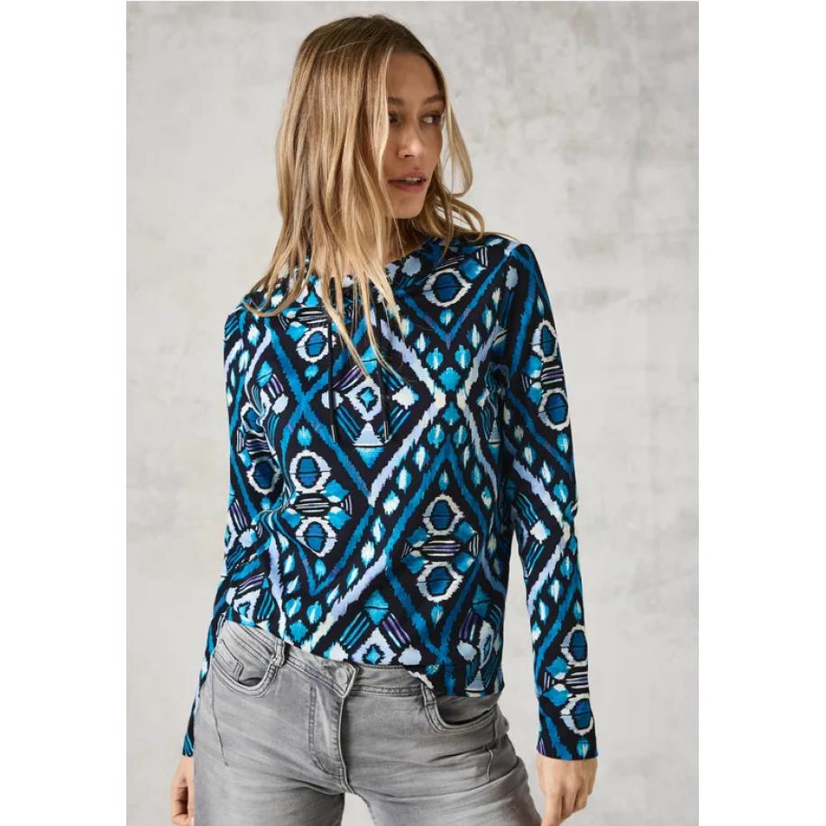 CECIL Shirt met lange mouwen en print Grijs