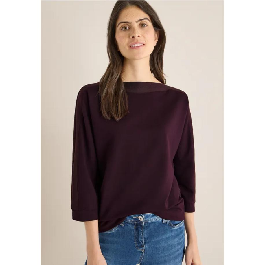 CECIL Batwing shirt met tape Rood