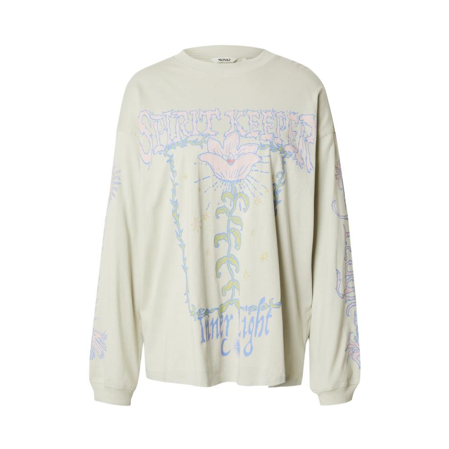 Monki Monki Shirt blauw denim / mintgroen / kiwi / pastelroze -