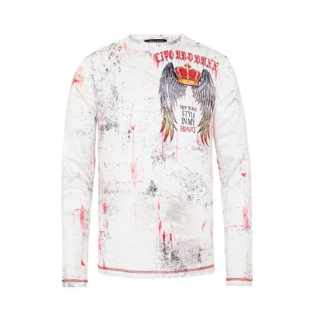 Cipo & Baxx CIPO & BAXX Shirt lila / rood / zwart / wit