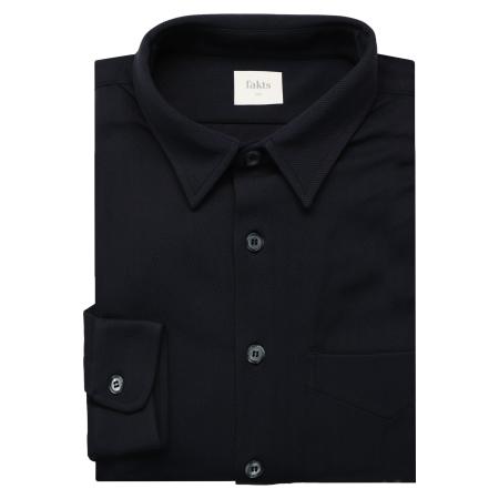 fakts Overshirt donkerblauw, Herringbone