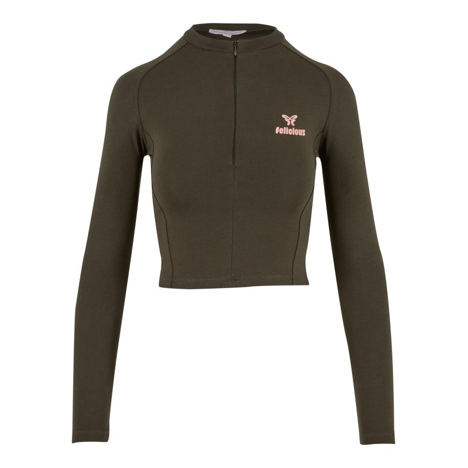 Felicious Shirt Racer donkergroen / rosa Groen