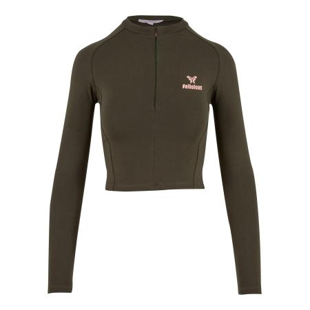 Felicious Shirt Racer donkergroen / rosa