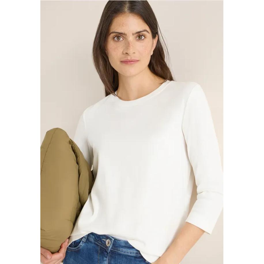 CECIL Shirt met geribde structuur Wit