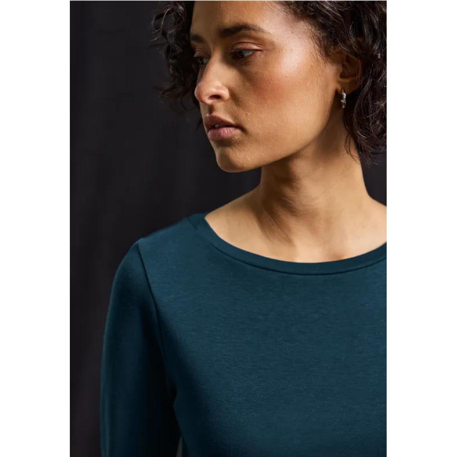 Street One Basic shirt met lange mouwen Blauw